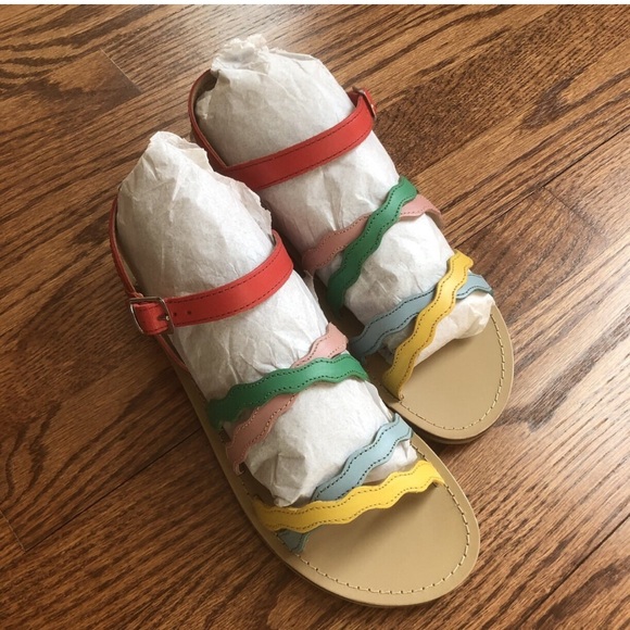 NWOT Mini Boden Rainbow Sandals Girls 7 - Picture 4 of 7